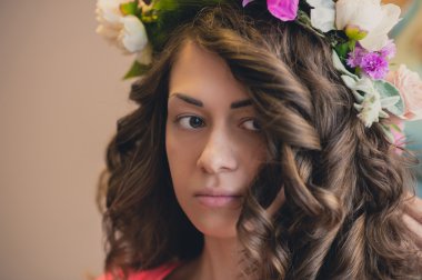 Güzel gelin portre düğün makyaj