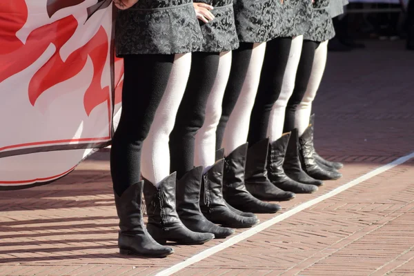 Palio, şehrin semtlerinden geçit ve bayrak Dançıları yarışmaları ile kutluyor