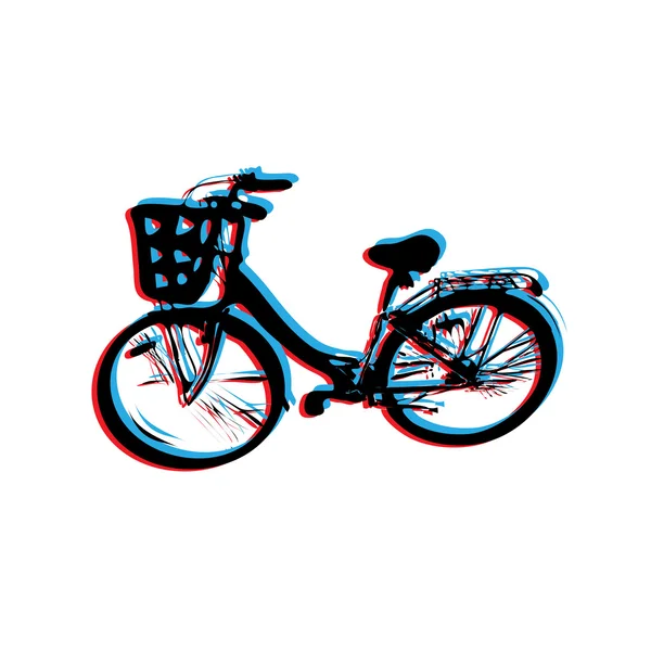 Silhuetten av en dam cykel — Stock vektor