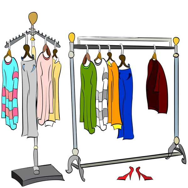 Tøj på stativet – Stock-vektor