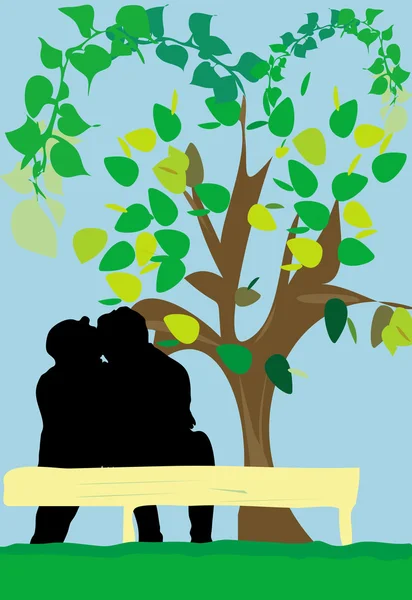 Pareja de primavera — Vector de stock