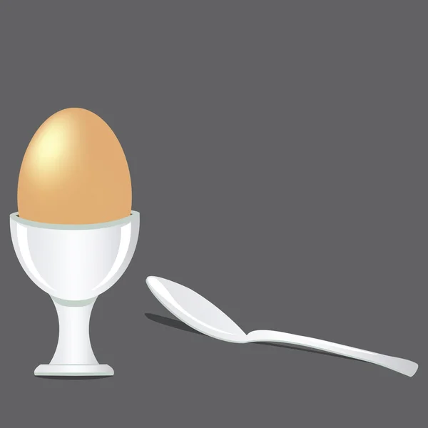 Ägg och sked — Stock vektor
