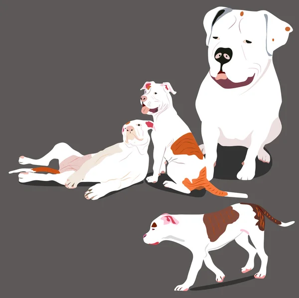 Bulldog familia — Vector de stock