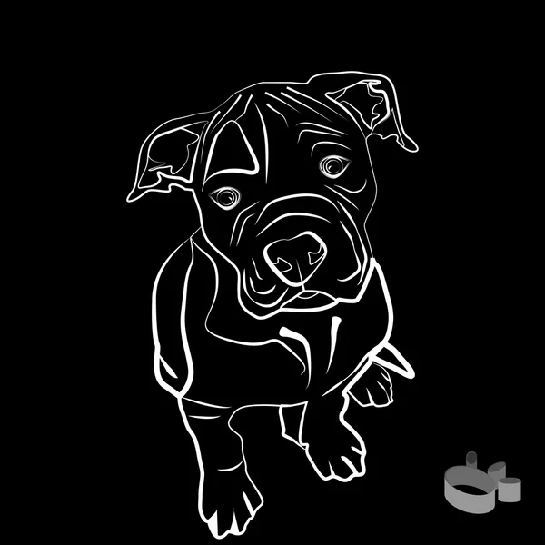 Bulldog siluet — Stok Vektör