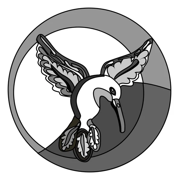 Monochromes fliegendes Kolibris-Logo — Stockvektor