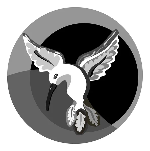 Une illustration vectorielle d'un colibri monochrome en vol — Image vectorielle