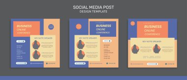 Collection of social media post templates. Vector graphics color perfect for business webinar, creative webinar and other online seminars