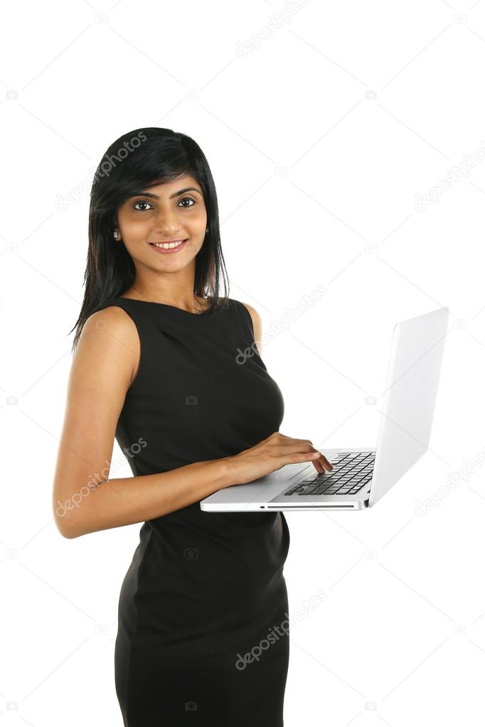 Close up portrait of a smiling Indian business woman
