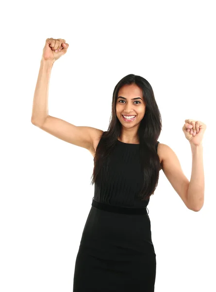 Asiática mujer de negocios celebrando un triunfo —  Fotos de Stock