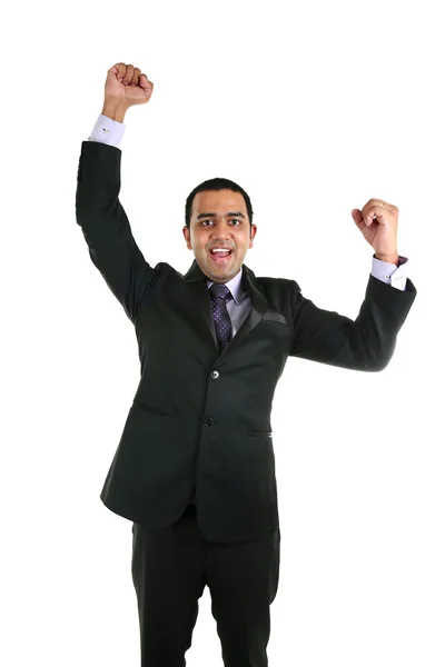 Asian business man celebrating a triumph — Stock Photo, Image