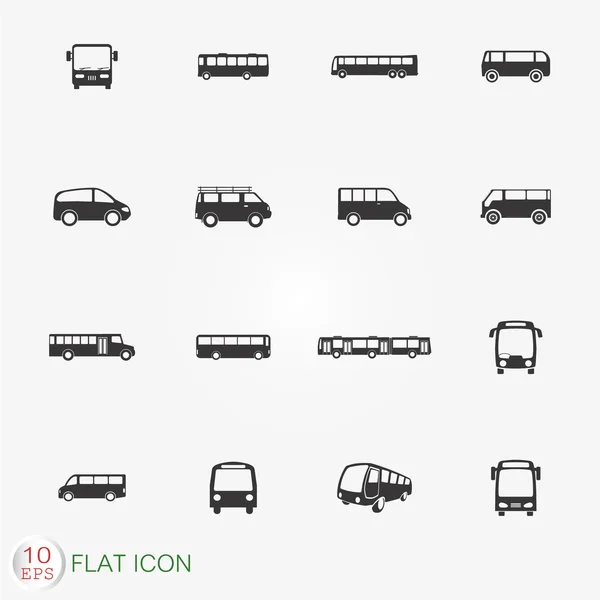 Bus pictogrammenset — Stockvector