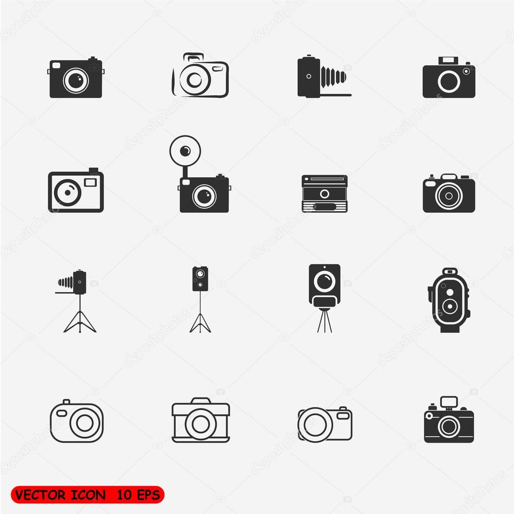 Camera vector icons set