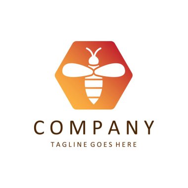 Bal Arısı Logo Şablonu. Vektör hayvan logosu