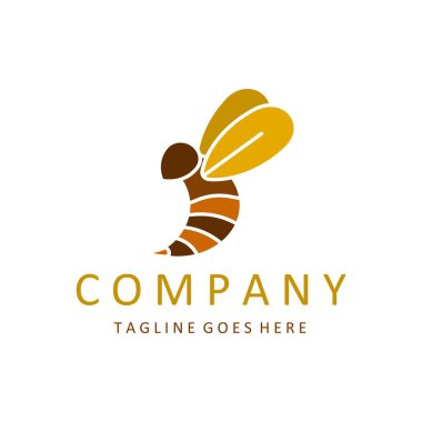 Bal Arısı Logo Şablonu. Vektör hayvan logosu