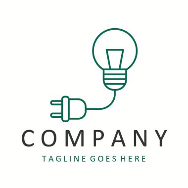 Elektrik logosu ve elektrik enerji vektörü logosu