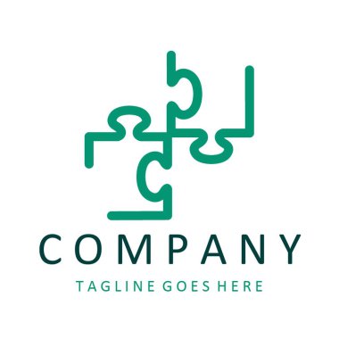 Bulmaca logosu. Soyut Sembol Simgesi. Kolay düzenleme için gruplanmış EPS 10 vektörü.