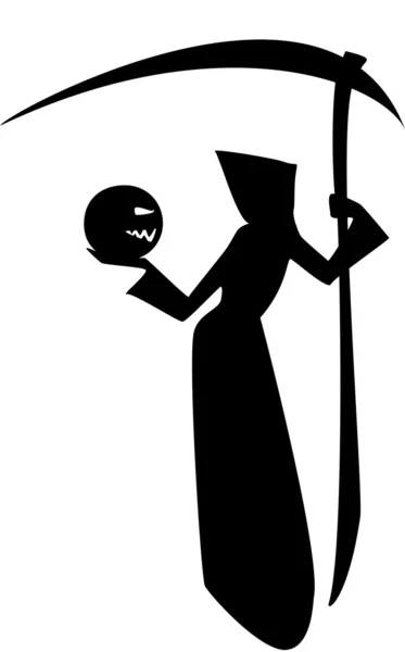 Death with a scythe and a pumpkin — Stock Vector