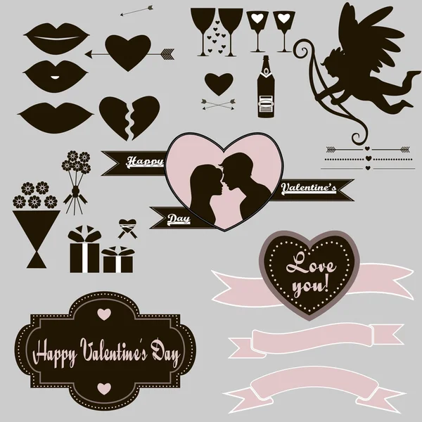 Joyeuses Saint-Valentin ensemble — Image vectorielle
