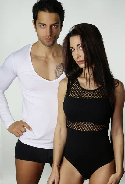 Sexy pareja usando ropa interior — Foto de Stock