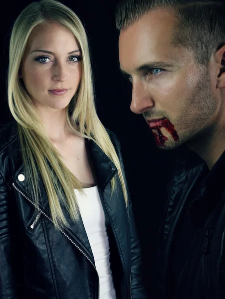 Couple of vampires posing — Stock Photo, Image