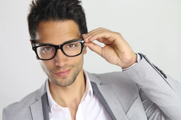 Handsome man wearing eyeglasses — Stock Photo, Image