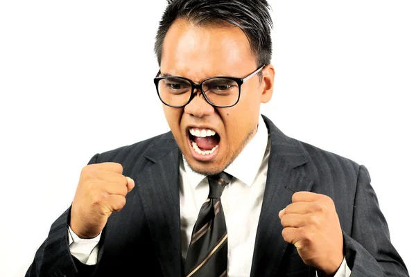 Asian businessman screaming — Stock Photo, Image