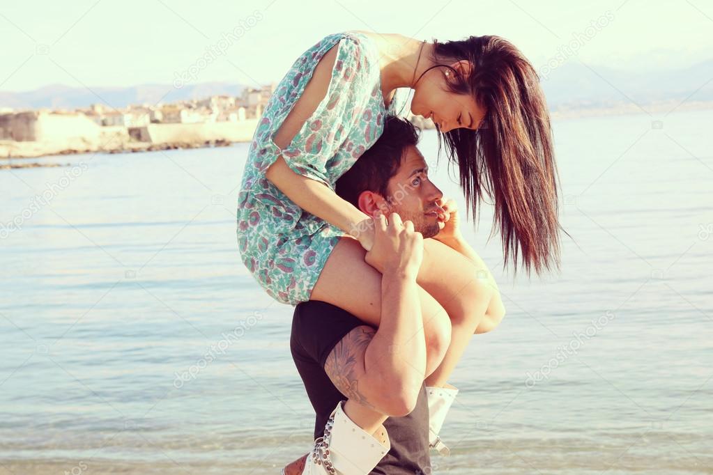 Couple in love on the beach