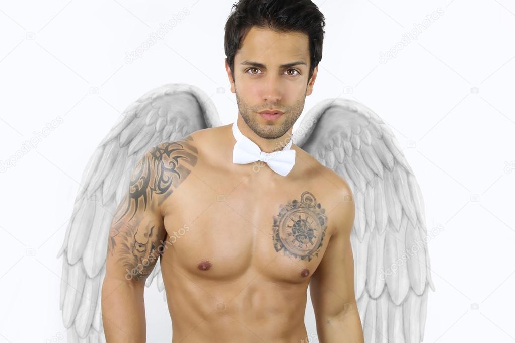 Handsome muscular angel