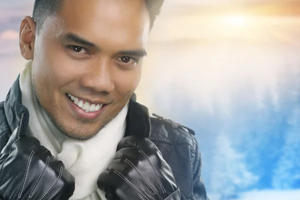 Winter clothing - young man smiling — Stock Photo, Image