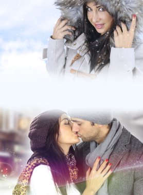 Kış aşk - aşk genç Çift