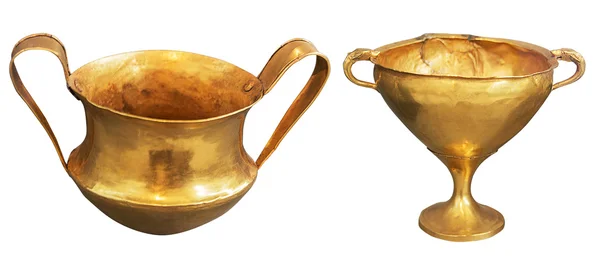 Iki altın antik Yunan vazo — Stok fotoğraf