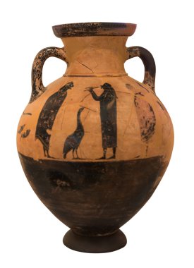 kahverengi seramik Yunan Amfora