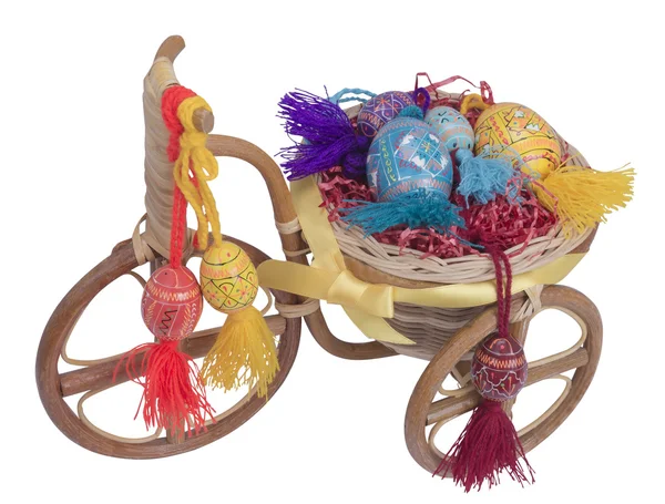 Easter bike with eggs — Stock Photo, Image