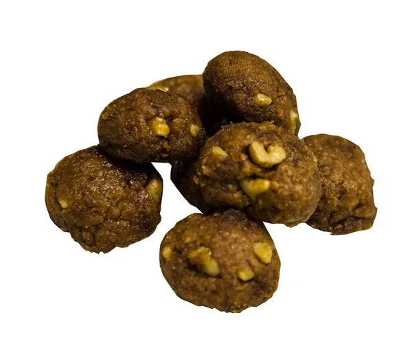 Yunan Yeni Yıl Kurabiyeleri - Melomakarona beyaz arka planda izole