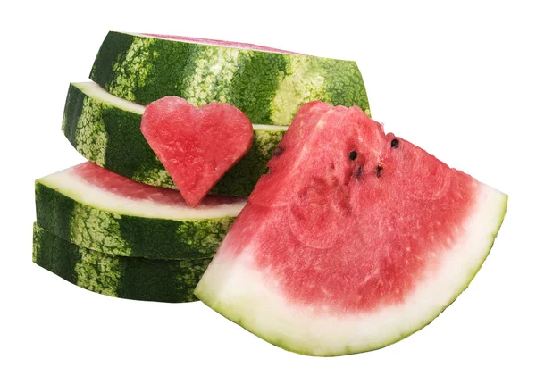 Vattenmelon och skiva — Stockfoto
