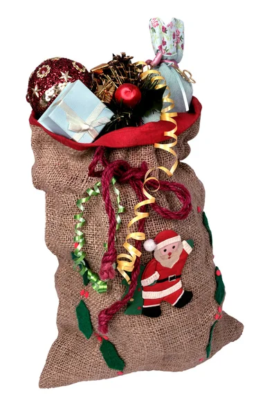 Noel Baba hediye çanta — Stok fotoğraf