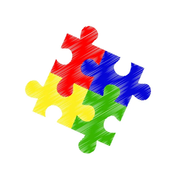 Autism puzzle pieces — Stock Vector