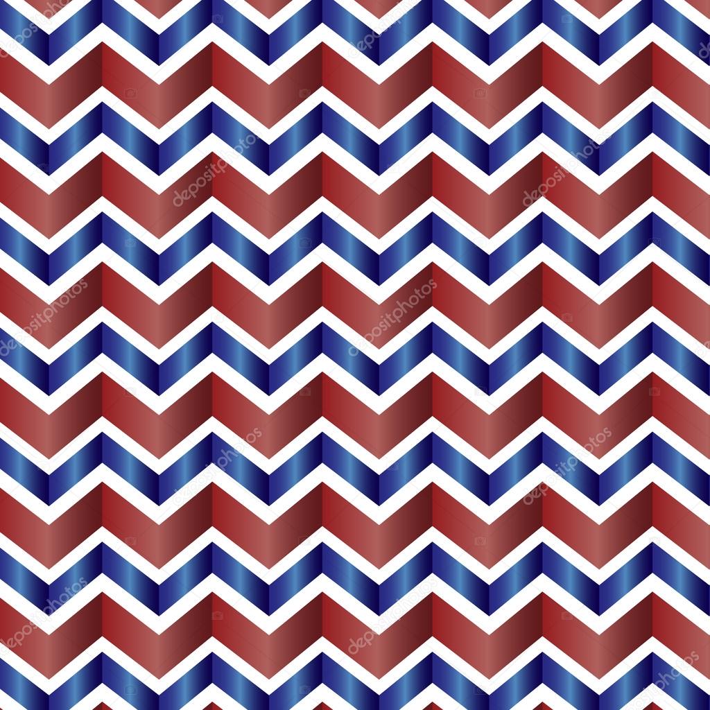 Chevron pattern in red, white, blue