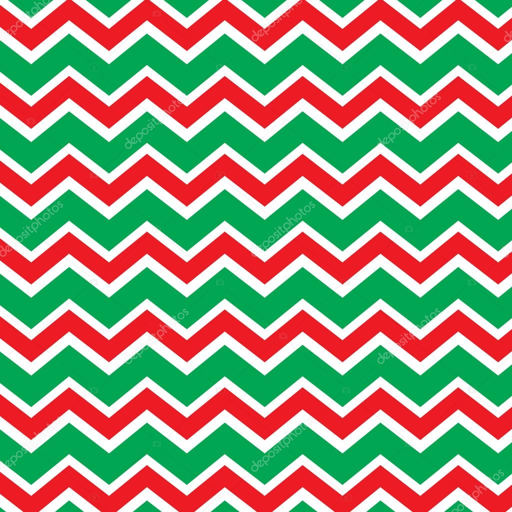 Red and green holiday chevron