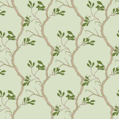 Yapraklar Arkaplanlı Vektörsüz Ağaç Dalı