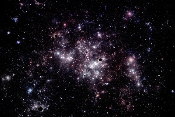 Imagen de estrellas y nubes de nebulosas en el espacio profundo — Foto de Stock