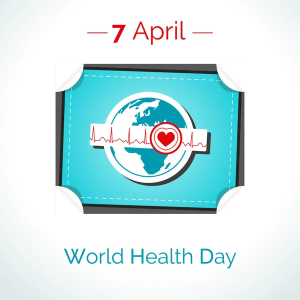 Cartaz vetorial para 7 de abril, Dia Mundial da Saúde — Vetor de Stock