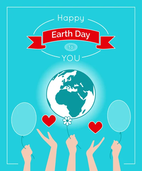 Design för Earth Day affisch. — Stock vektor