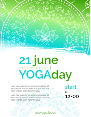 Şablon uluslararası Yoga gün için poster /.