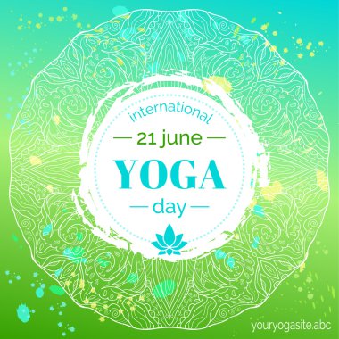 Template of poster for International Yoga Day.  clipart