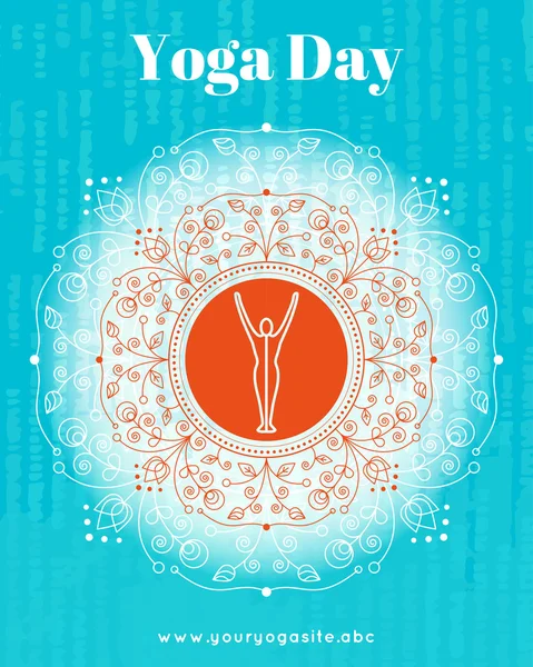 Plantilla de póster para el Día Internacional del Yoga . — Archivo Imágenes Vectoriales