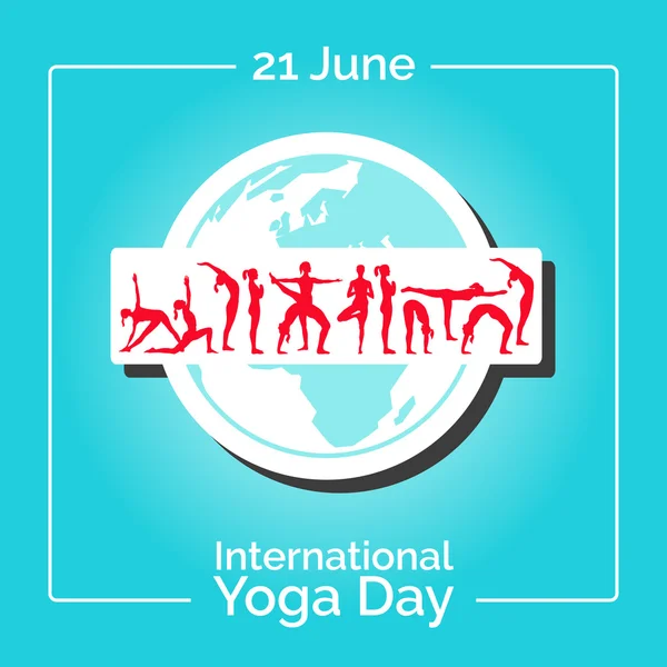 Plantilla de póster para el Día Internacional del Yoga . — Vector de stock