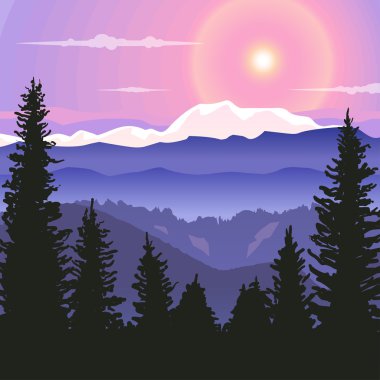 Dağlarda gün doğumu