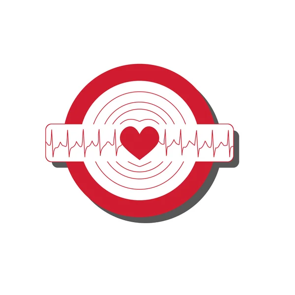 Ilustración médica vectorial con emblema de taquicardia — Vector de stock