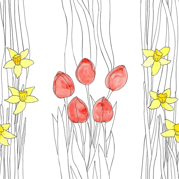 Achtergrond met narcissus — Stockvector